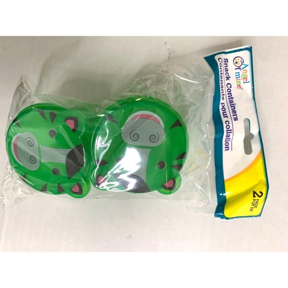 New Angel Of Mine Green Hard Plastic Horse 2 Pack Snack Containers with Lid - Picture 1 of 2